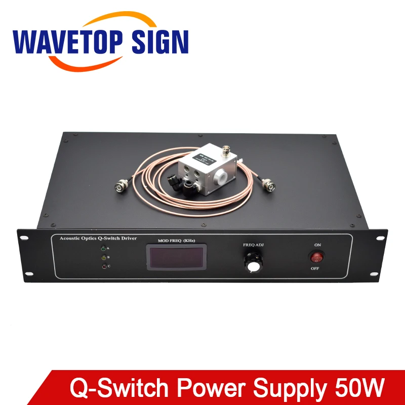 WaveTopSign Acoustic Optics 50W Q-Switch Power Supply QSGSU-5 + Q-Switch Driver for YAG Laser Marking Machine