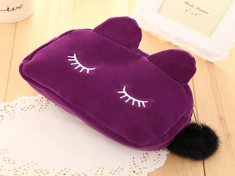 

by ems or dhl 200pcs comestic sets Beauty Cute Cat Cosmetic Makeup Bag Case Zipper Handbag