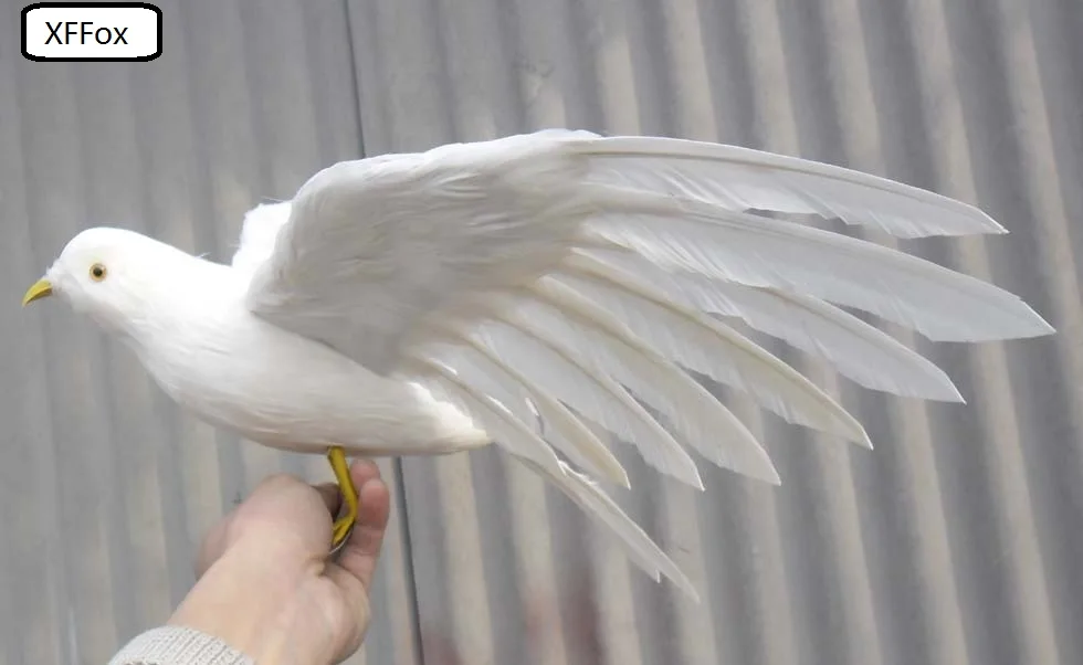 cute white real life pigeon model foam&feather wings dove bird about 30x48cm xf0033