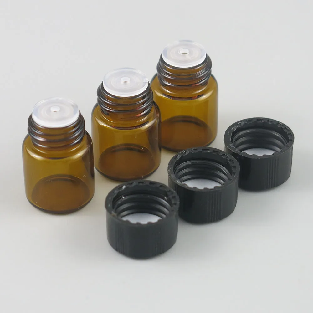 500 x 1ml Amber Mini Glass Bottle Sample Vial For Essential Oil Use 1cc Small Brown Glass Container