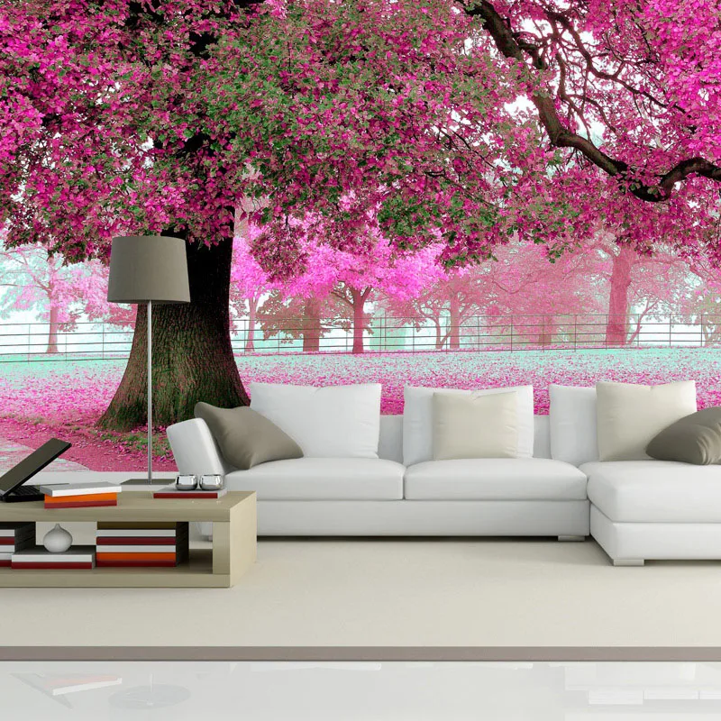 

3D Wall Murals Wallpaper Landscape Cherry Blossom Custom WallPapers Forest Scenery Bedding Room Sofa TV Backdrop Papier Peint