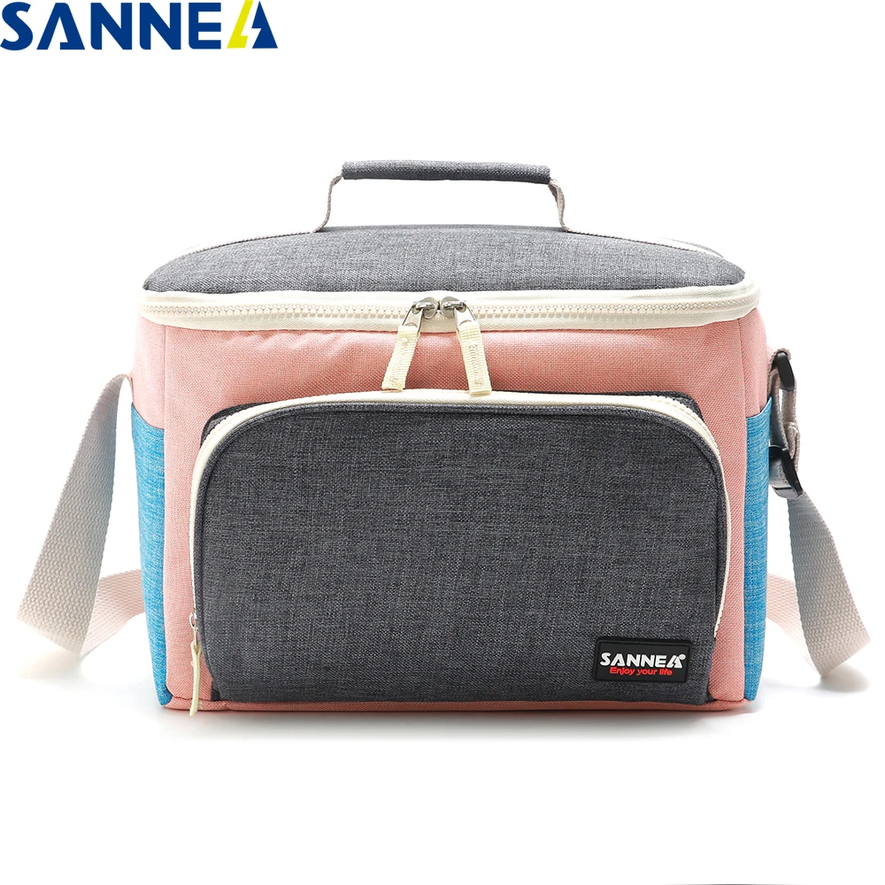 

SANNE New Fashion Design Lunch Bag Insulated Thermal Box Children's Picnic School Thicken Frosted Fabric Multifunction Portable