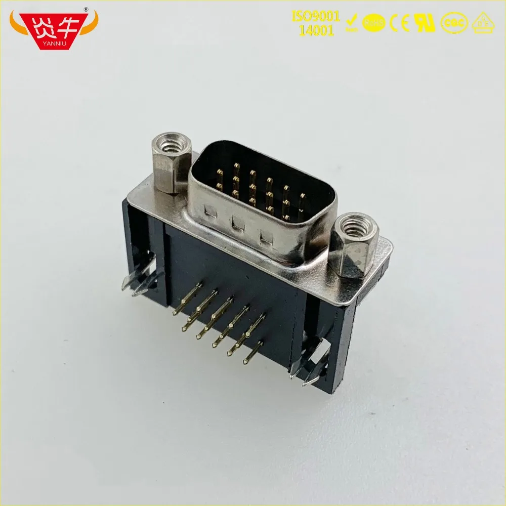 50Pcs 3 Rows DR-15P RS232 DR15Pin D-SUB SERIES MALE RIGHT ANGLE PCB CONNECTOR CONTACT PART OF THE GOLD-PLATED 3Au YANNIU