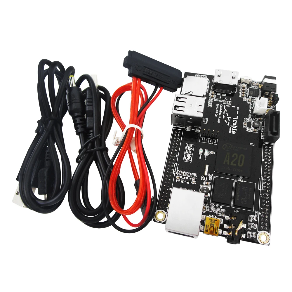 1 Set = 1pcs Raspberry Pi Mini PC Cubieboard 1GB ARM Development Board Cortex-A7 + SATA Cable+ 1pcs Power Supply Wire