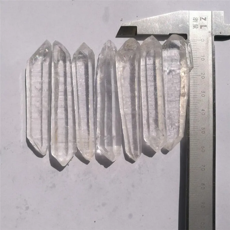 7pcs  Natural Double end Lemurian Seed Quartz Crystal Point