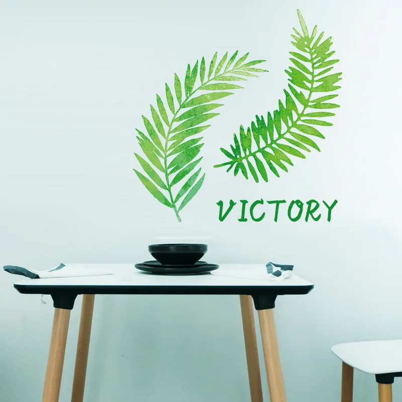 

Nordic Plant Leaves Wall Sticker Bedroom Cabinets Wall Stickers Home Decor Living Room Self Adhesive Stickers Muraux