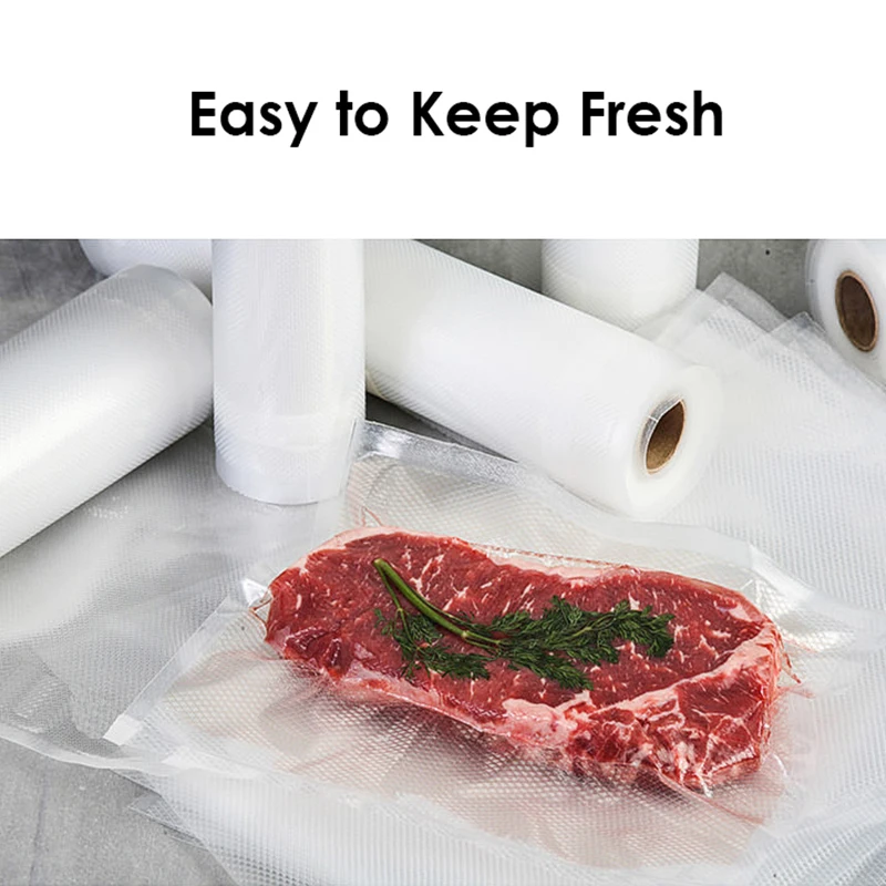 Bolsas de envasado al vacío para el hogar, bolsas de almacenamiento texturizadas para sellador al vacío, máquina de envasado de alimentos de varios tamaños, 3R/lote