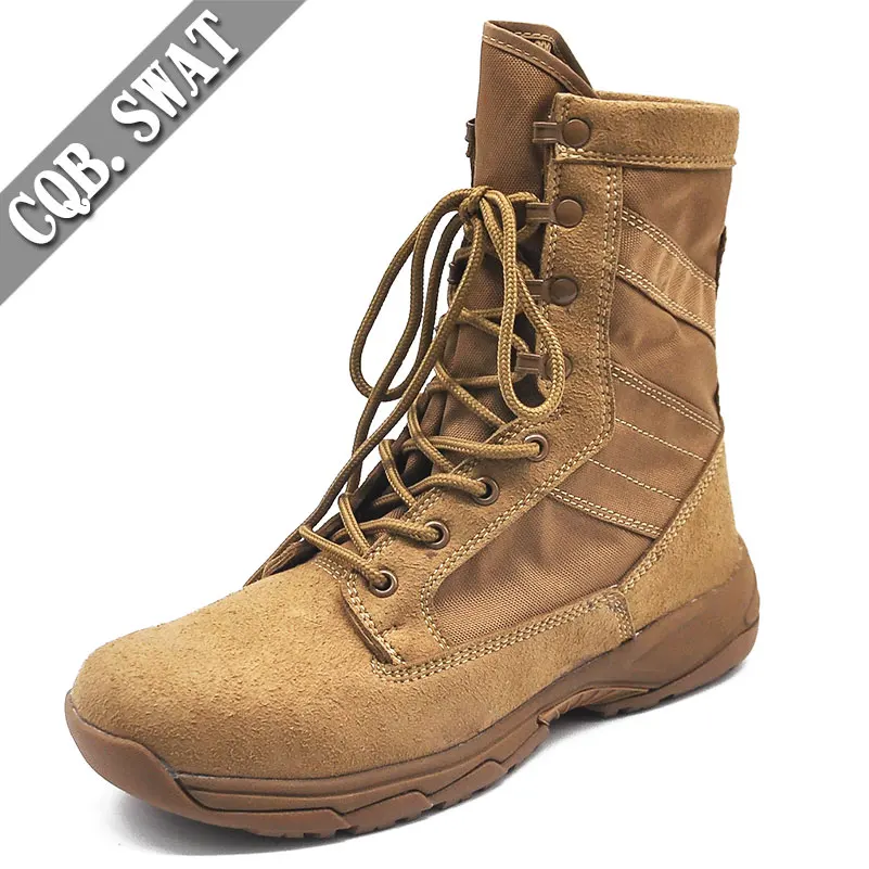 Light Style Brown Suede Leather Boots Outdoor Footwear Tactical Boots Men Shoes  Size 38-45