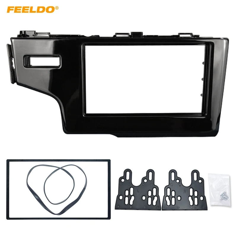 

FEELDO Car Radio Stereo 2Din Dash Panel Fascia Frame Adapter For HONDA Fit Jazz (LHD) 2013+ Installation Trim Kit #4944