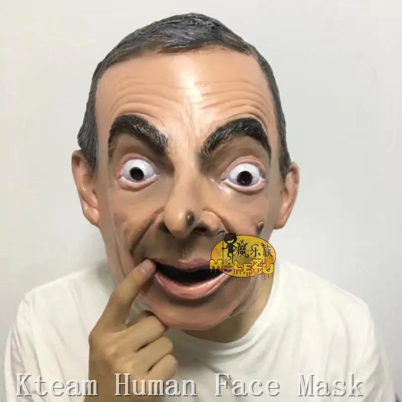 

Hot!!!Halloween Party Cosplay Costume Realistic Latex Celebrity Mask Mr.Bean/Face Head Mask Full Head Man