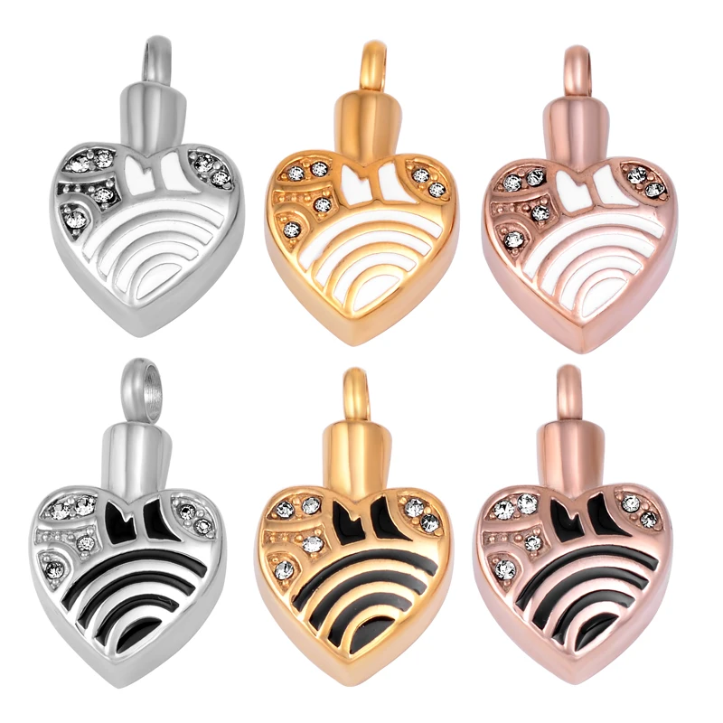 

IJD9683 Heart Urn Necklace Stainless Steel Keepsake Pendants For Ashes Cremation Memorial Locket Jewelry +Funnel