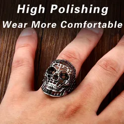 BEIER new store  new punk skull hollow men's ring pop rock high quality jewelry gift LLBR8-596R