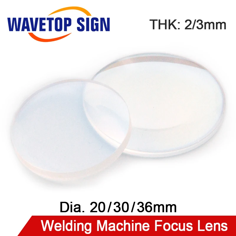 WaveTopSign YAG 1064nm Laser Welding Machine Focus Lens Dia.20mm Focus Length 50 60 100 120mm Thickness 2mm