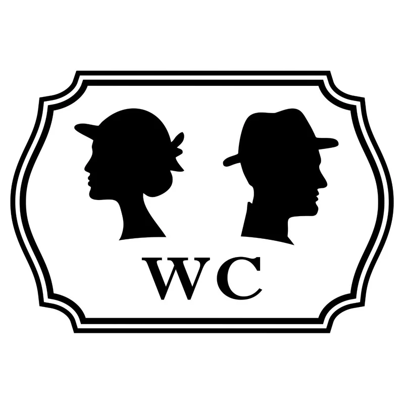 Personality Of The WC Men And Women Stickers Interesting Vinyl Decorative Door Sticker  2WS0037