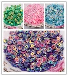 3000Pcs 6mm Round Wheel Flower Gold Plating Loose Sequins Sewing PVC  DIY Paillette 17 Colors Available Confetti Spangles