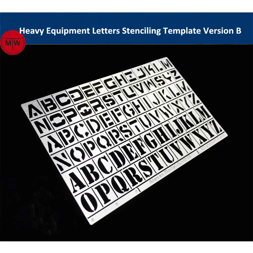 1/100 1/35 Scale Heavy Equipment Letters Stenciling Template Leakage Spray Plate Tool for Gundam Military Model Kit Version B