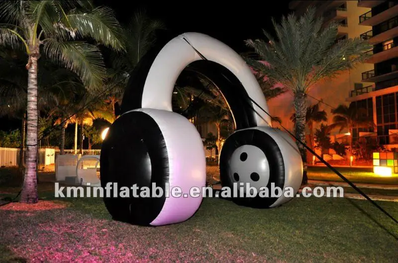 4m high giant inflatable headphones replicas for advertising display large inflatable headset music events decoration use