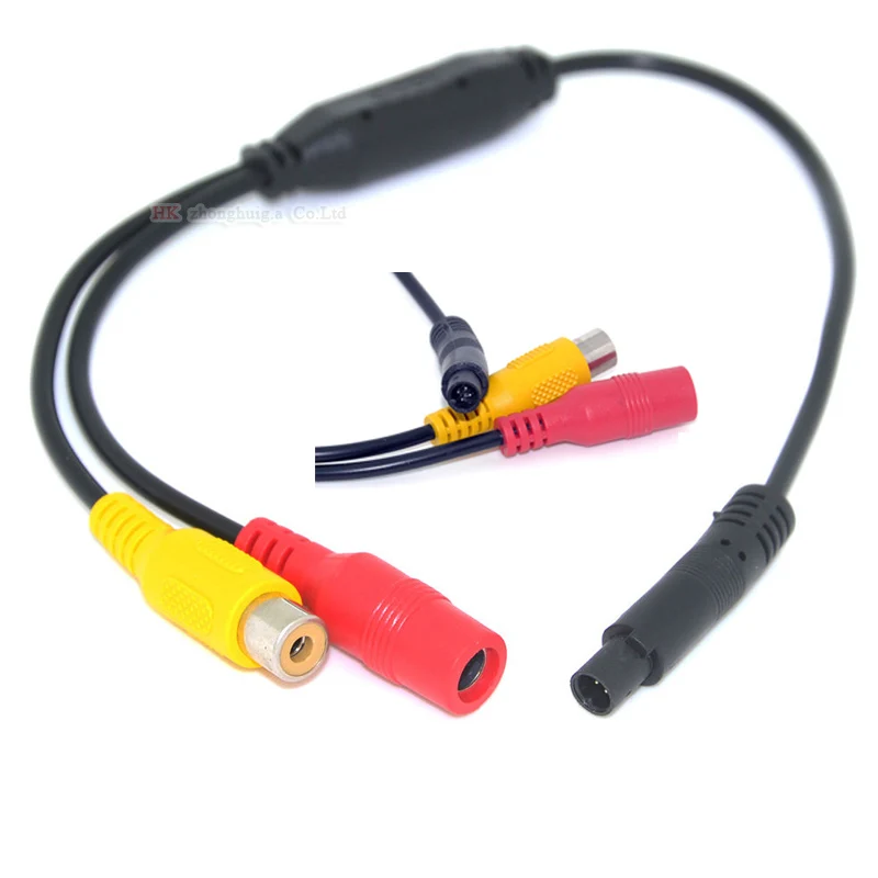 Car Video Cable RCA-4PIN For Car Rear View Camera Connect Car Monitor DVD Trigger Cable Parking assistance