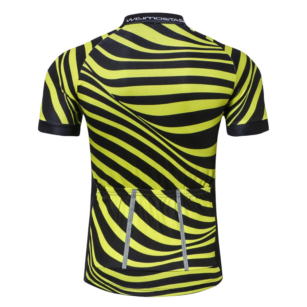 Weimostar Men Cycling Jersey Striped Zebra Jersey Cycling Clothing Roupa Maillot Ciclismo Breathale Mountain Bike Clothing Tops