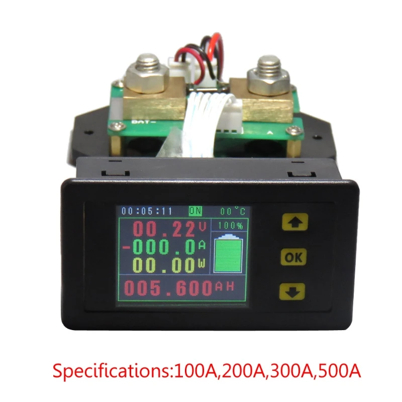 

DC 120V 100A 200A 300A 500A LCD Combo Meter Voltage Current KWh Watt Meter 12v 24v 48v 96V Battery Capacity Power Monitor