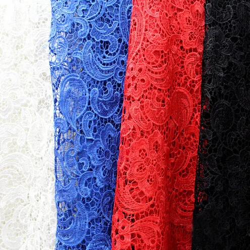 

2Yards Blue Red Color African Lace Fabric 2019 High Quality Embroidery Nigerian Lace Fabric For Women French Hollow Lace Fabric