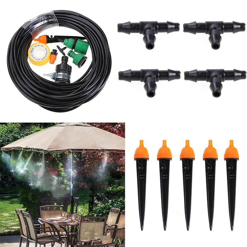 

25m Auto Timer Micro Drip Irrigation System Plant Self Watering Garden Hose Tools