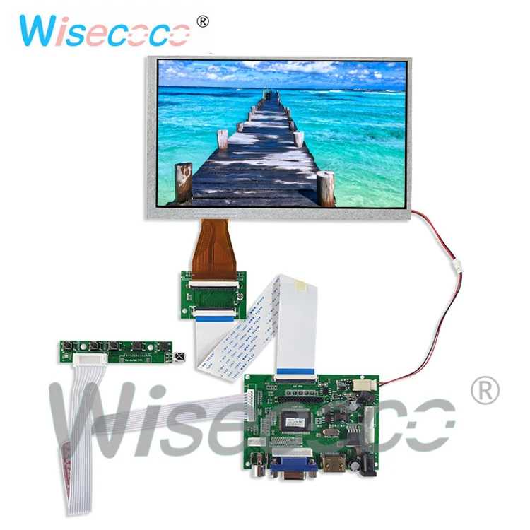 

7.0 inch display TFT LCD A070VW04 V0 resolution 800 x 480 60 pin with control panel remote control