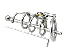 Latest Latest Male Stainless Steel Simple Cock Penis Cage Ring With Catheter Chastity Belt Art Device BDSM Sex Toys A061