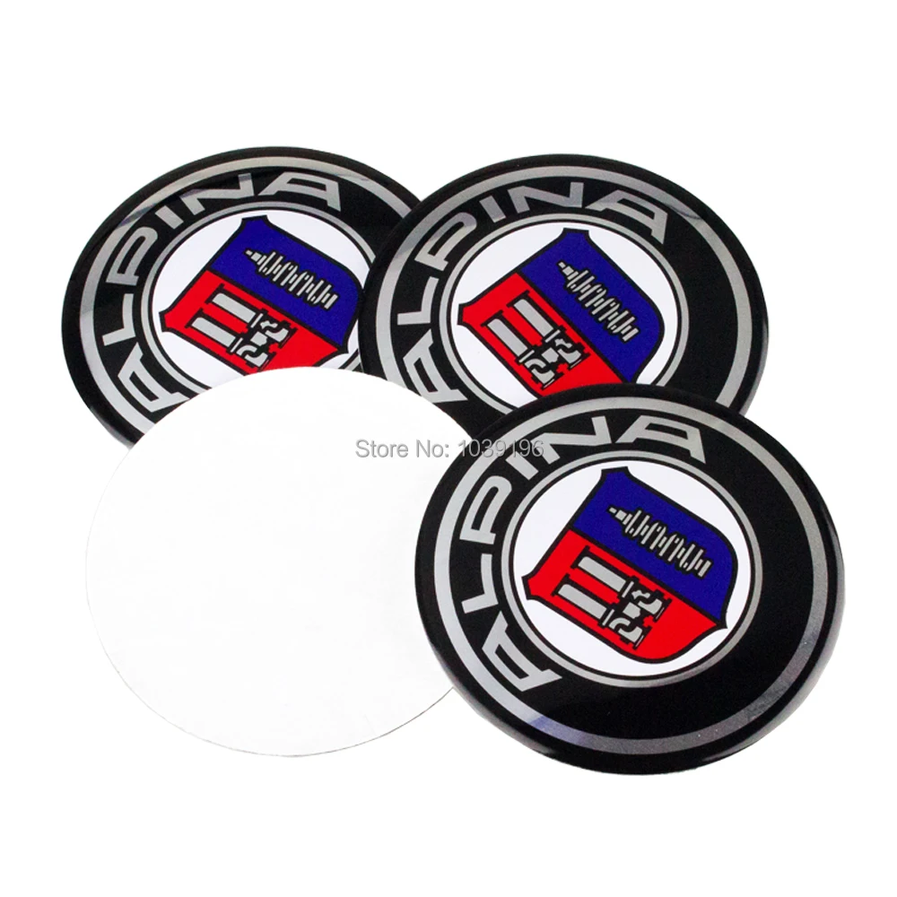 4 x Car Styling 3D Metal Chrome Aluminium Alloy Wheel Center Cap Stickers Wheel Hub Cap Decals Emblems Badges for Alpina