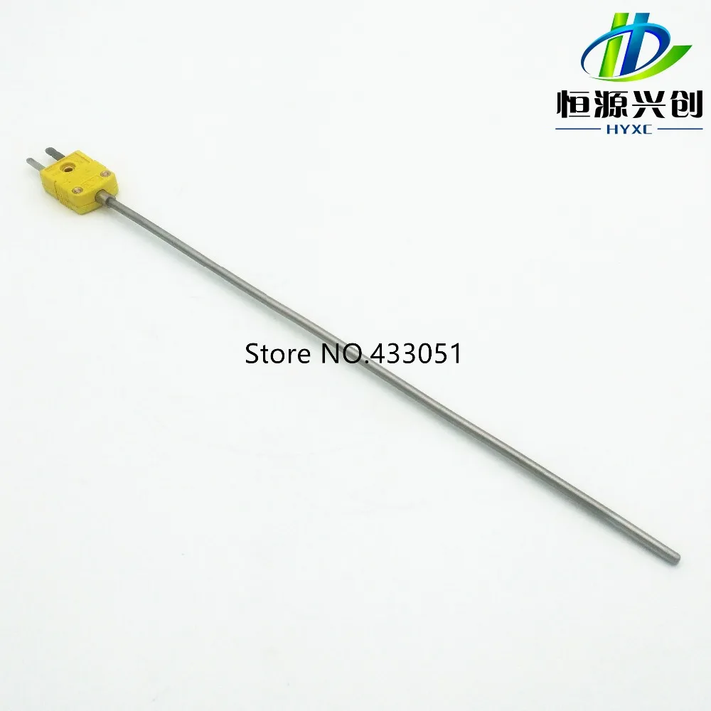 Sonda de termopar tipo K centígrados de 0-1100 grados, sensores de 100mm-1000mm, diámetro de sonda 3mm, dualidad caliente tipo enchufe k