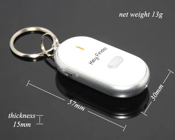 RMLKS LED Light Key Finder Find Lost keychain Whistle Sound Control Key chain keyring Gift Color Random