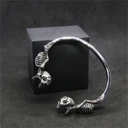 Dead Walking Skeleton Bracelet 316L Stainless Steel Biker Punk Style Man Bangle