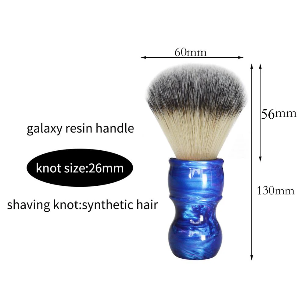 dscosmetic New 26mm Big shaving brush Synthetic Hair Colorful Resin Handle mens wet Shaving Brush