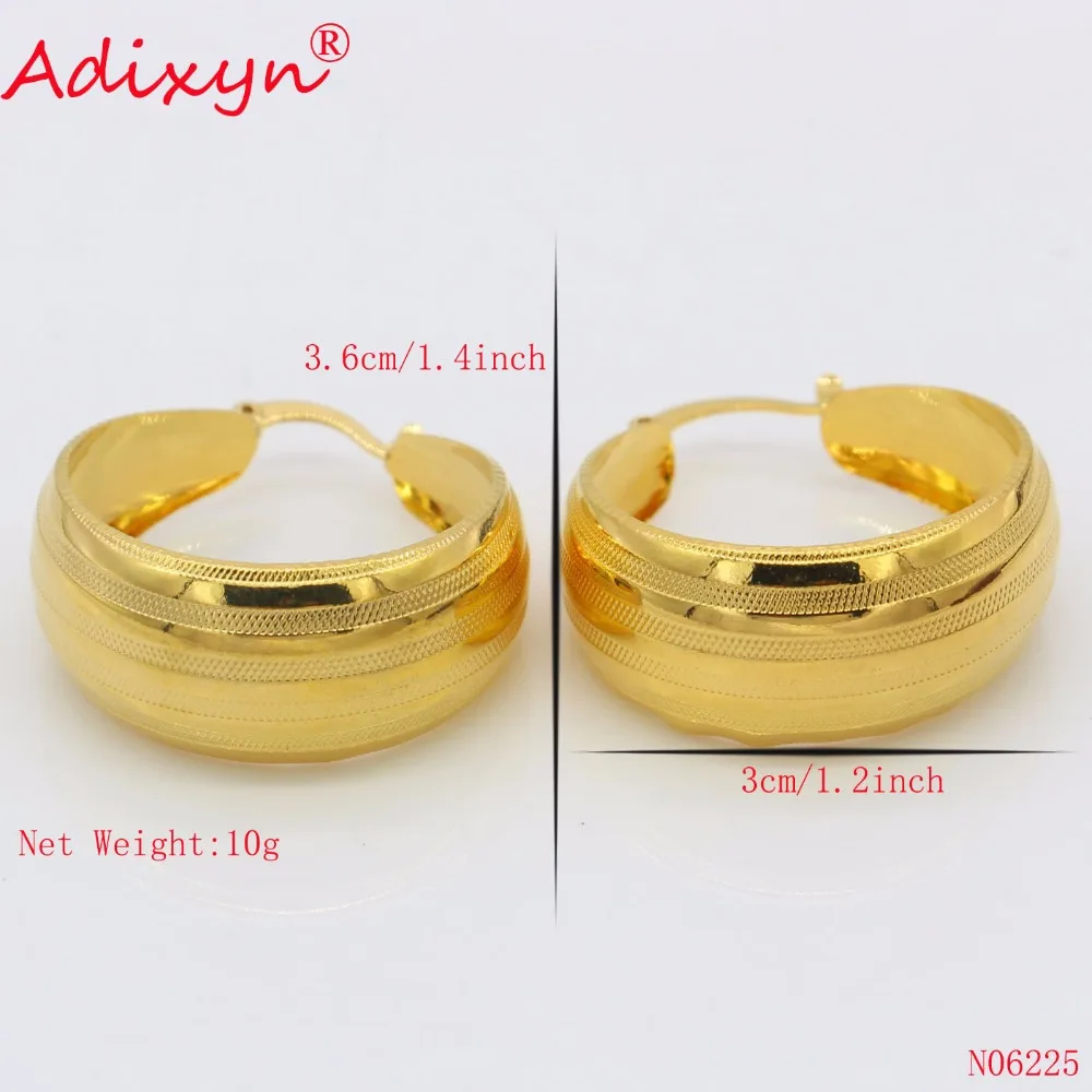 Adixyn Big Circle India Gold Hoop Earrings for Women/Girls Gold Color Party Jewelry Drop Style Earring Gifts N06225