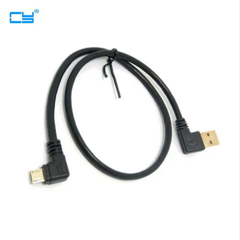 High Quality Gold Plated Plug 15cm Short 90 Degree Left Angle USB A Male To Micro USB Male Right Angle Data Power Cable