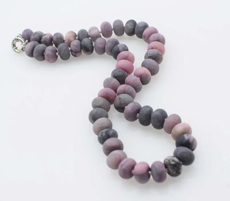 pink Rhodonite blurry roundel 12*6mm  necklace 18inch  wholesale beads nature FPPJ woman 2019 amazing