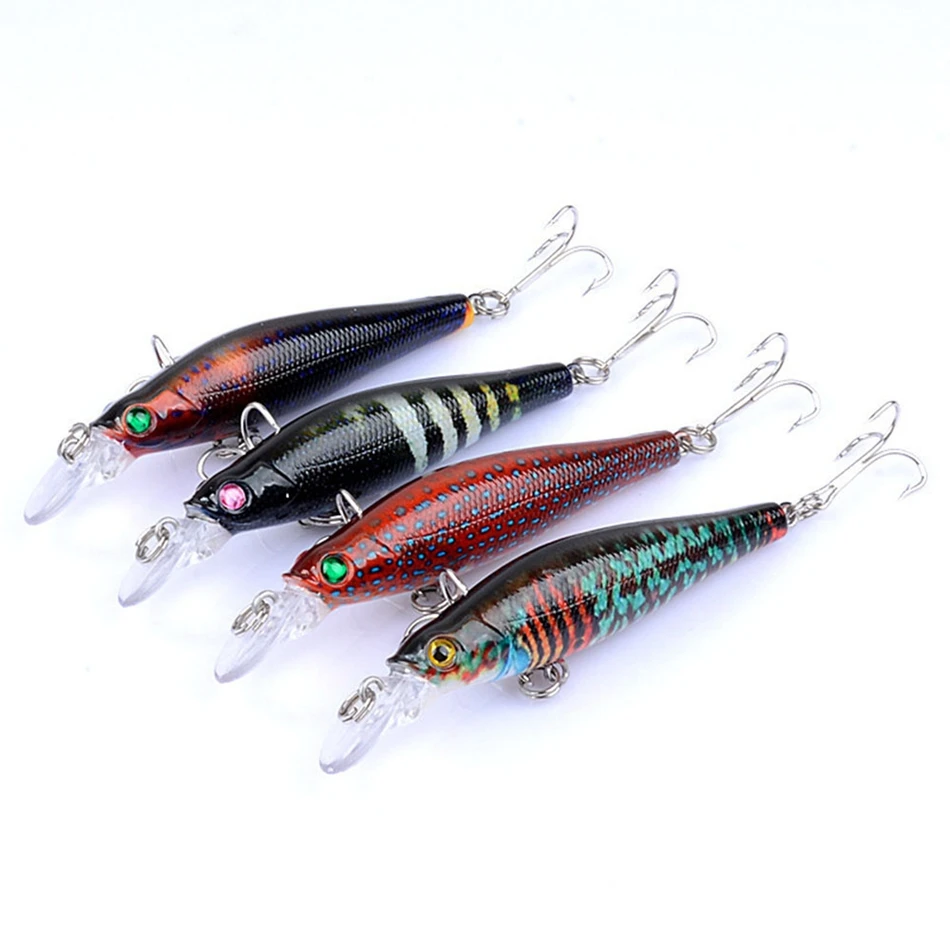 8.5cm 8.4g 4pcs/Lot Painted Artificial Hard Bait Suspension Lure SP Minnow for Freshwater Saltwater Fishing