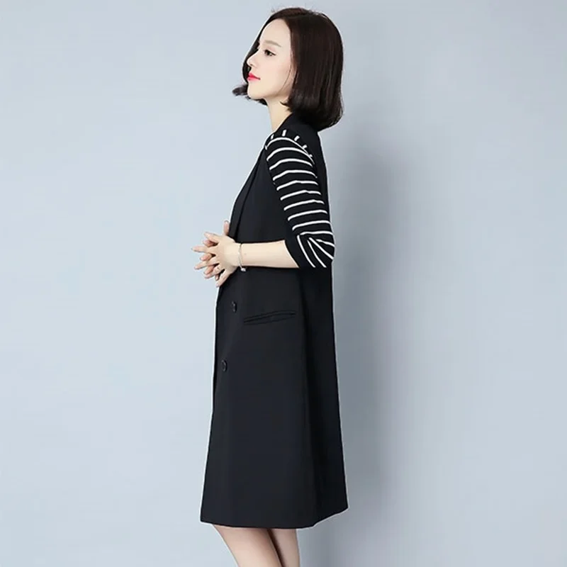 Long vest for women female business office wear clothing waistcoat ladies long vest female sleeveless jacket women DD1749 image 3
