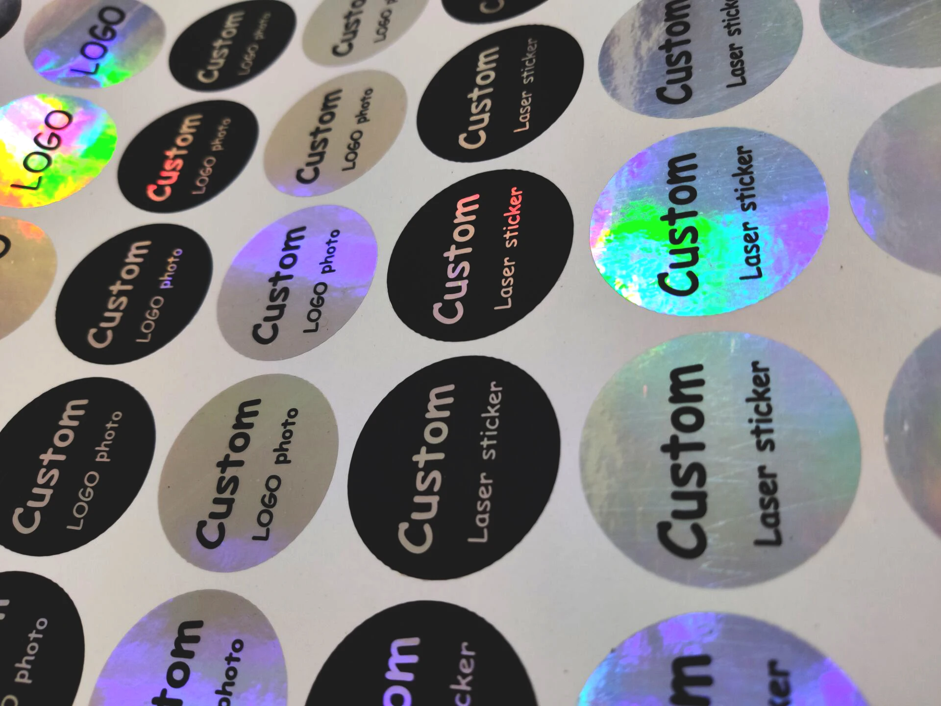 100, Silver laser Customized text logo, Wedding Stickers, Invitations Seals, Candy Favors Gift Boxes Labels, holographic sticker