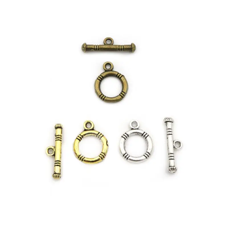 10 Sets Gold-Platte Silber Farbe Herz Blume Verschluss Armband Toggle Verschluss Für Schmuck Machen Diy Zubehör Großhandel Groß – Detail 14