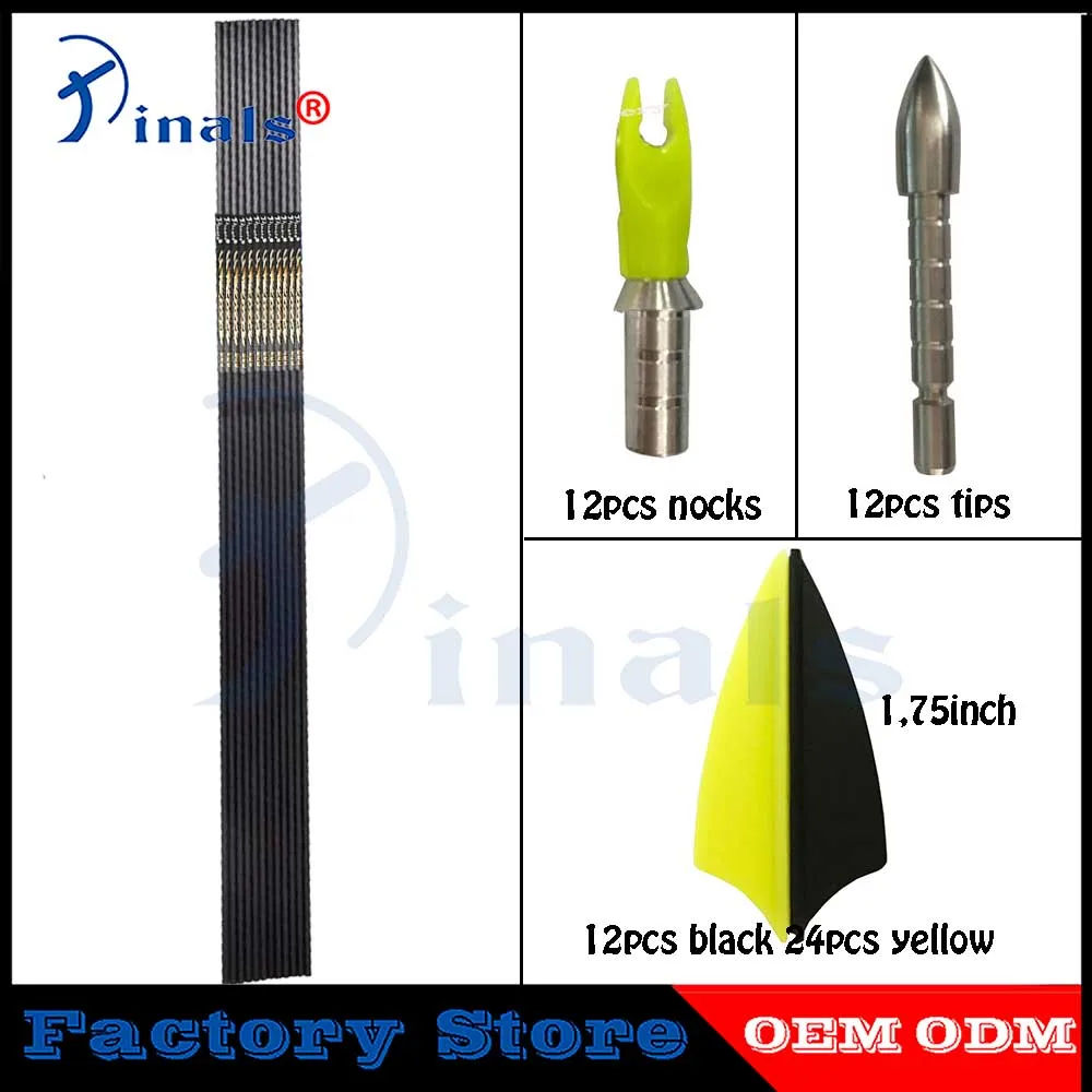 

Pinals Archery Carbon Arrow Spine 600 ID 4.2mm 30inch Shafts Plastic Vanes Recurve Bow Longbow Hunting Shooting