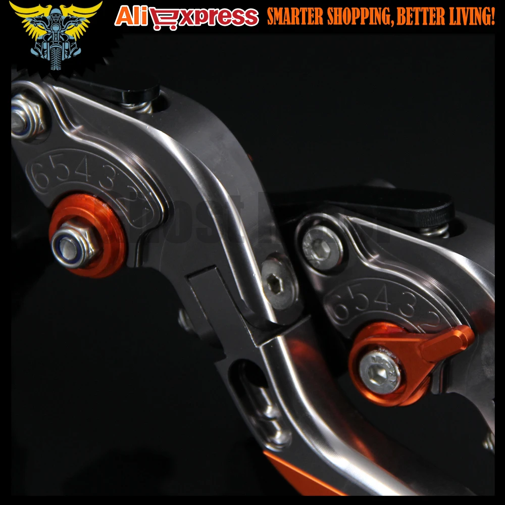 Orange+Titanium Folding CNC Motorcycle Brake Clutch Levers For kawasaki Z1000 2007 2008 2009 2010 2011 2012 2013 2014 2015 2016