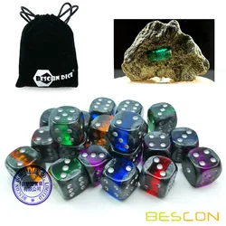 Bescon Mineral Rocks GEM VINES 6 Sides 16MM Dice Set 20 Pack, 5/8