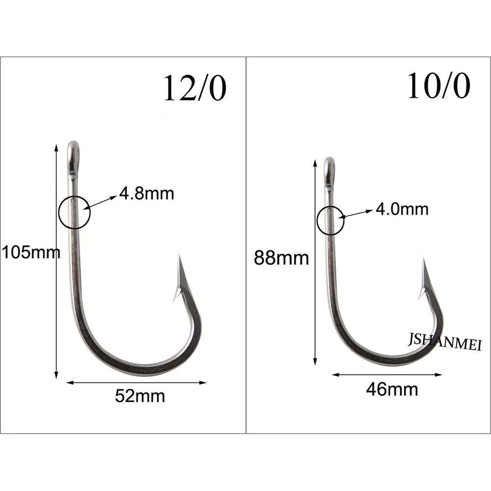 1PCS Stainless Steel Large Shark Fishing Hook Rigs 2 Arms 400lb Wire Leaders Tuna Big Hook Saltwater Live bait Rigs
