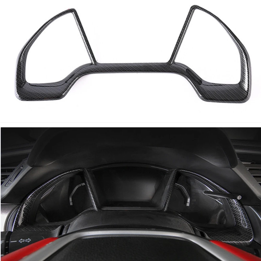 

1pcs Carbon Fiber Colors Car Interior Dashboard Cover Frame Decal For Honda 2016-2018 Civic Ten generation Car Styling Covers