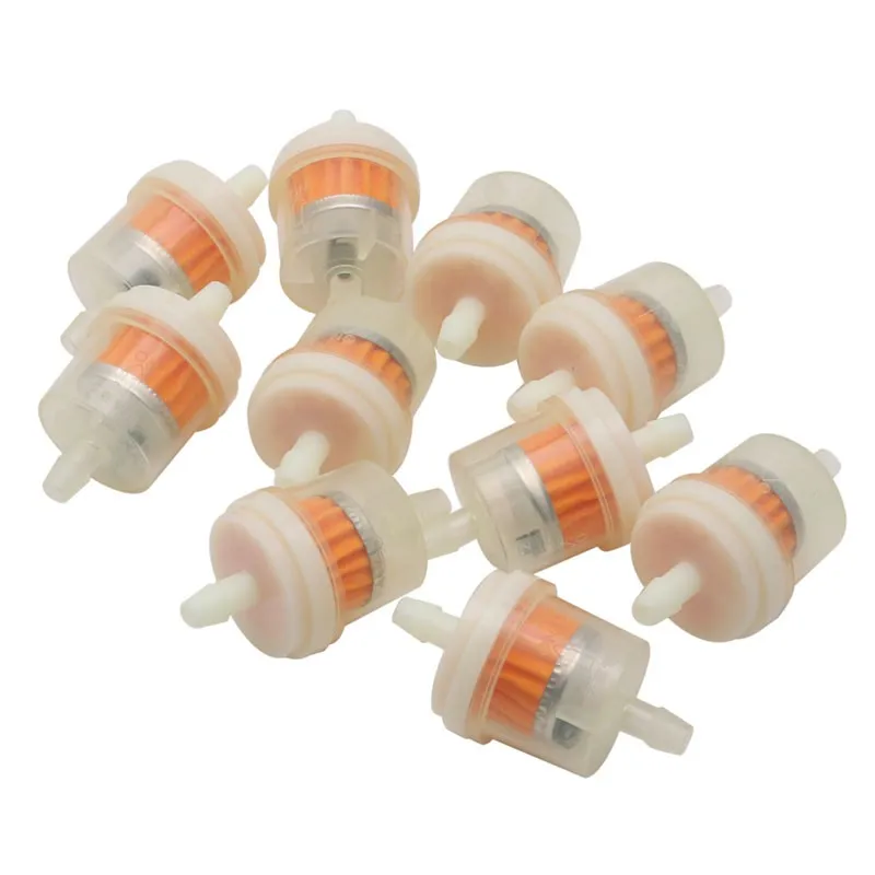 10x 4/25\'\' 4mm Hose Motorcycle Scooter Gasoline Filter Clear Inline Gas Fuel New H8WE