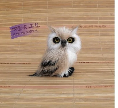 

cute simulation yellow owl toy polyethylene&fur mini left owl doll gift about 6x4.5x7cm 2126