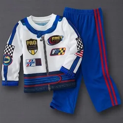 Racing Fast Baby Boys Clothes Children Sport Suits 2016 Autumn Fashion Boys Tracksuits Kids T-Shirts Trouser Blue F1 Costumes