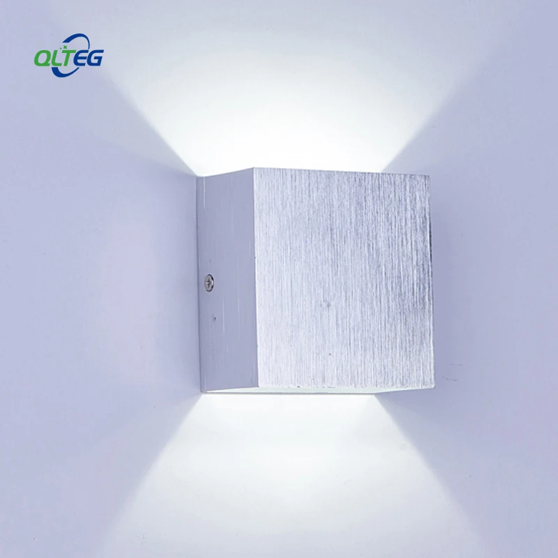 

QLTEG 5W lampada LED Aluminium wall light rail project Square LED wall lamp bedside room bedroom indoor wall lamps arts