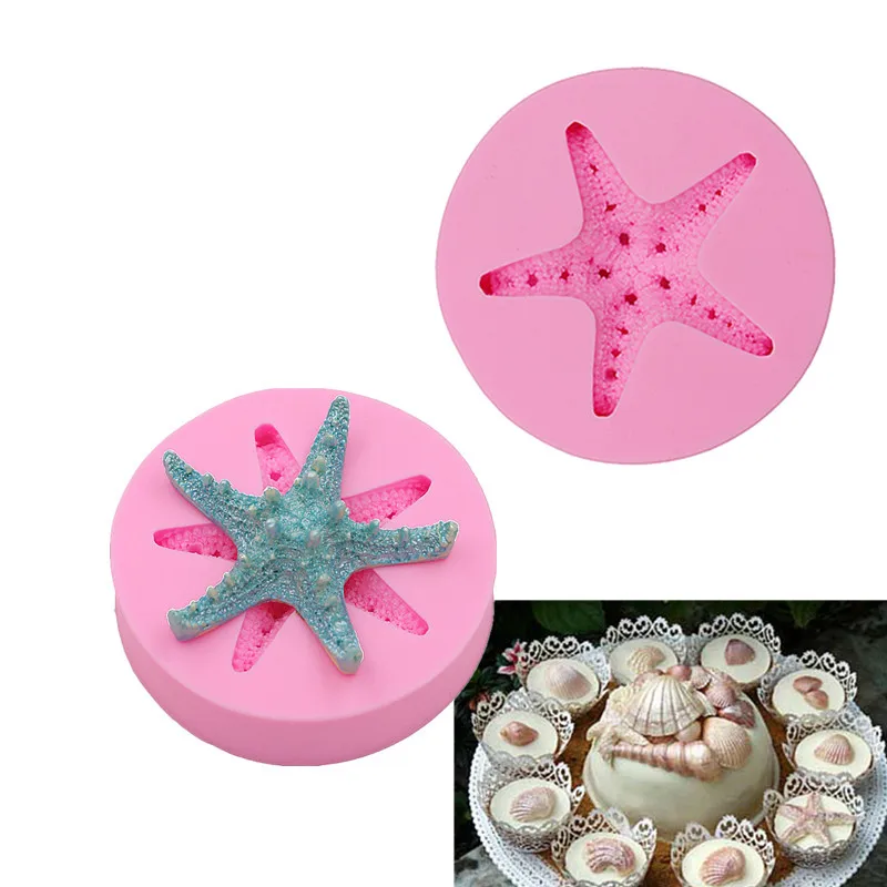 Trumpet starfish candy cakes silicone mold chocolate soap mold dessert decoration mold DIY cakes baking small tools biscuit mold